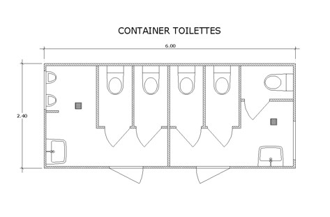 container toilettes plan