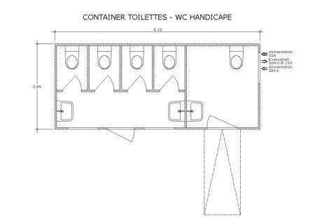 container toilettes handicapes plan