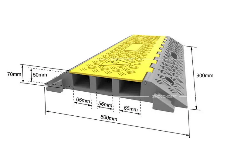 Pont (passage) de câbles - 90 cm - dimensions des canaux