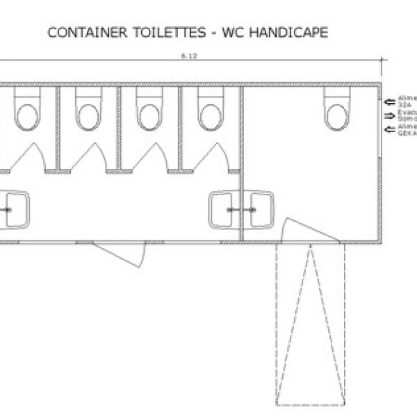 container toilettes handicapes plan